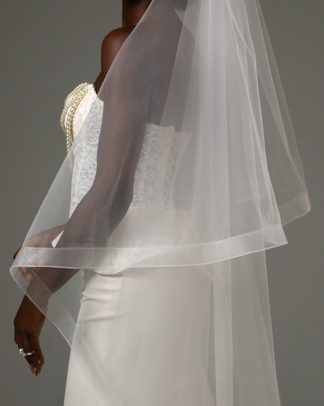 Two Tier Horsehair Veil Long Cathedral Bridal Veil