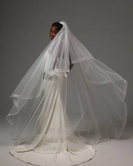 Two Tier Horsehair Veil Long Cathedral Bridal Veil