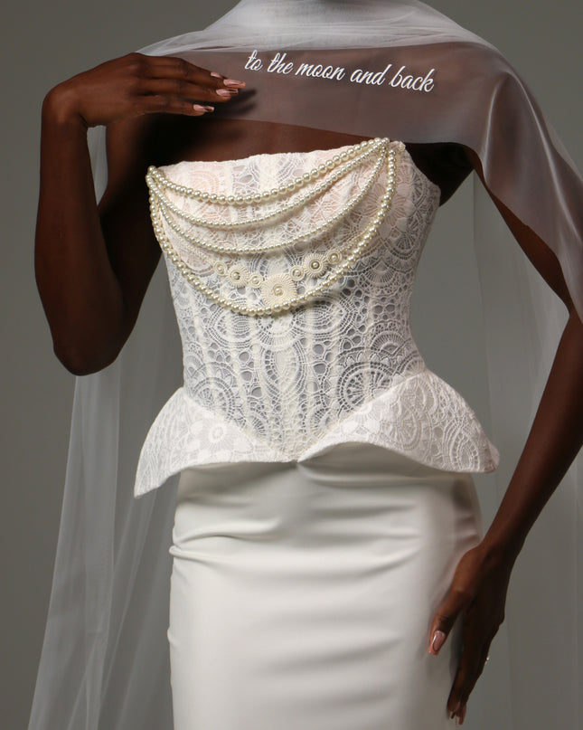 Personalized Bridal Scarf Custom Wedding Tulle Wrap