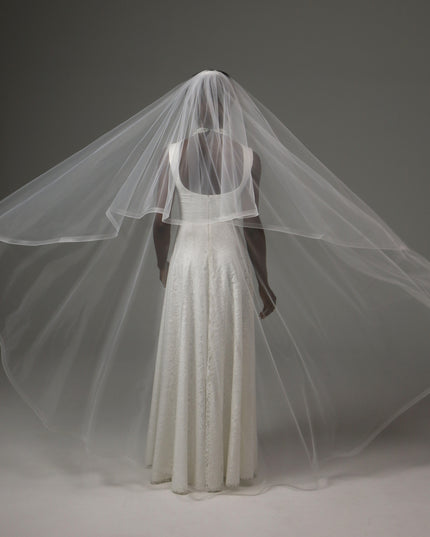 Two Tier Waltz Veil With Horsehair Edge Soft Tulle Veil