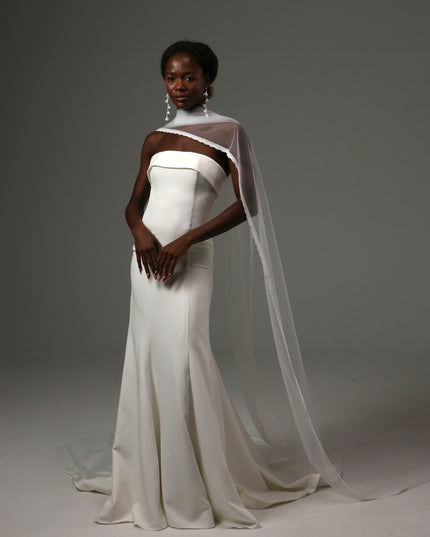 Lace Edge Bridal Scarf Veil Long Tulle Wedding Wrap