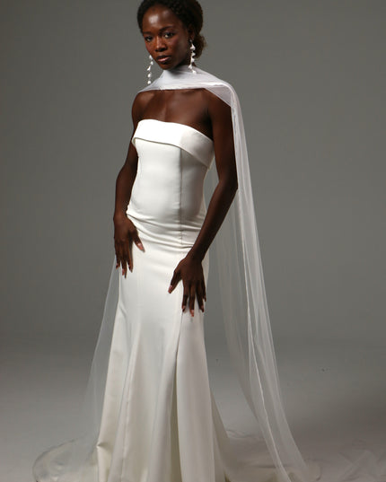Lace Edge Bridal Scarf Veil Long Tulle Wedding Wrap