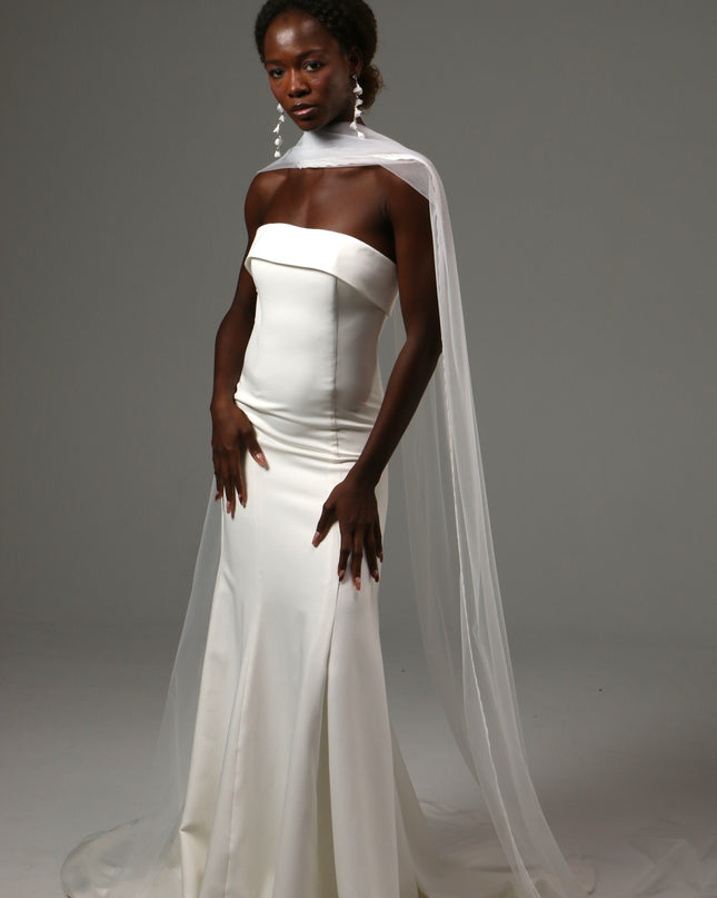 Lace Edge Bridal Scarf Veil Long Tulle Wedding Wrap
