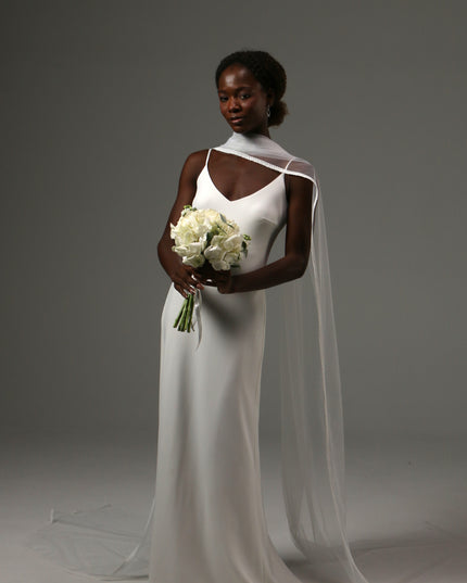 Lace Edge Bridal Scarf Veil Long Tulle Wedding Wrap
