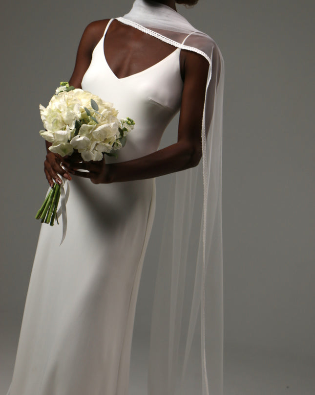 Lace Edge Bridal Scarf Veil Long Tulle Wedding Wrap