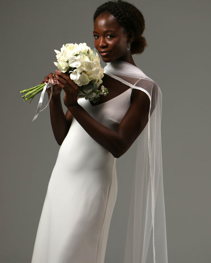 Lace Edge Bridal Scarf Veil Long Tulle Wedding Wrap