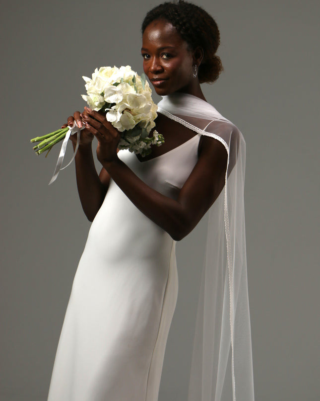 Lace Edge Bridal Scarf Veil Long Tulle Wedding Wrap