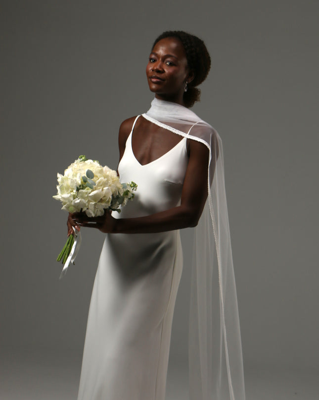 Lace Edge Bridal Scarf Veil Long Tulle Wedding Wrap