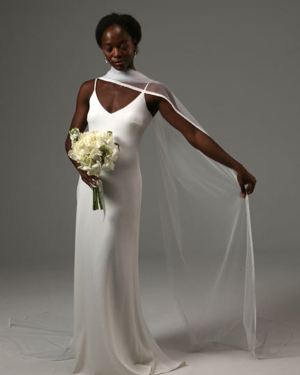 Lace Edge Bridal Scarf Veil Long Tulle Wedding Wrap