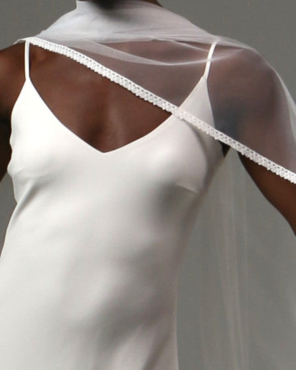 Lace Edge Bridal Scarf Veil Long Tulle Wedding Wrap