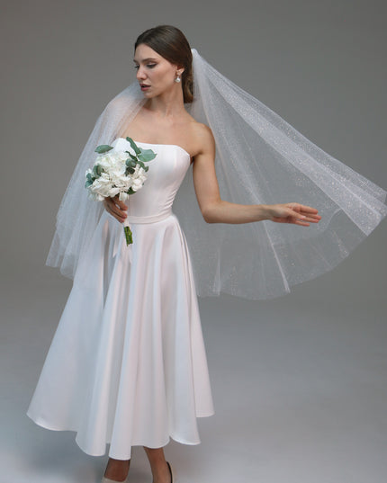 Blusher Veil-Chapel Length Veil-Simple Wedding Veil-Boho Veil | Custom Veil