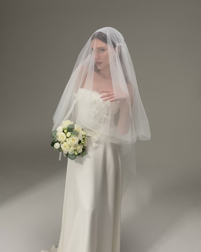 Juliet Cap Veil with Two Layers – Boho Vintage Bridal Veil