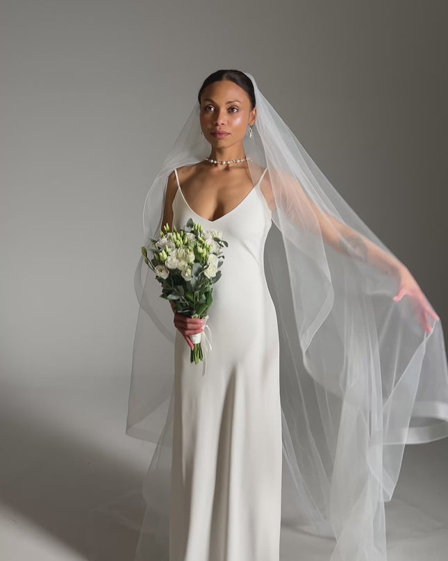Cathedral Horsehair Edge Veil – One Tier Bridal Veil