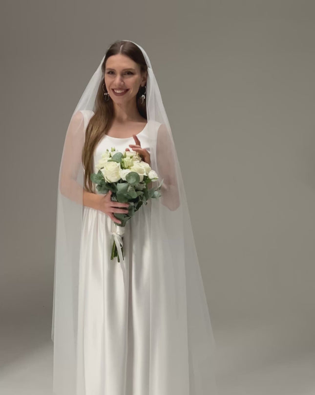 Romantic Two-Tier Juliet Cap Veil – Boho Wedding Veil.