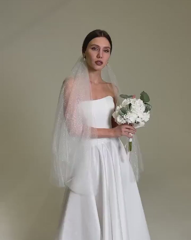 Blusher Veil-Chapel Length Veil-Simple Wedding Veil-Boho Veil | Custom Veil