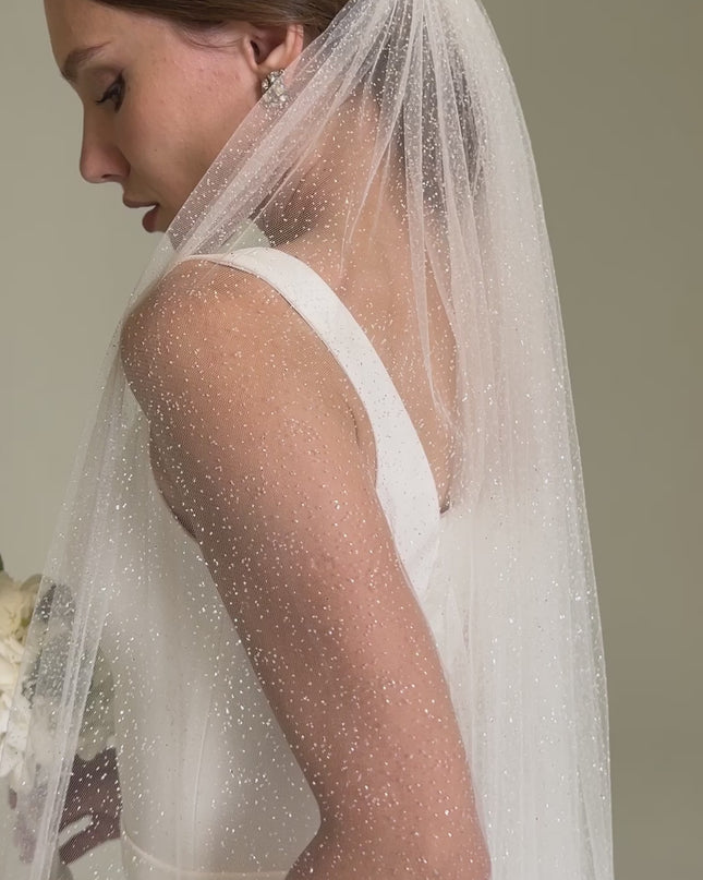 Classic Soft Ivory Veil, Simple White Bridal Veil, Long 1-Tier Wedding Veil
